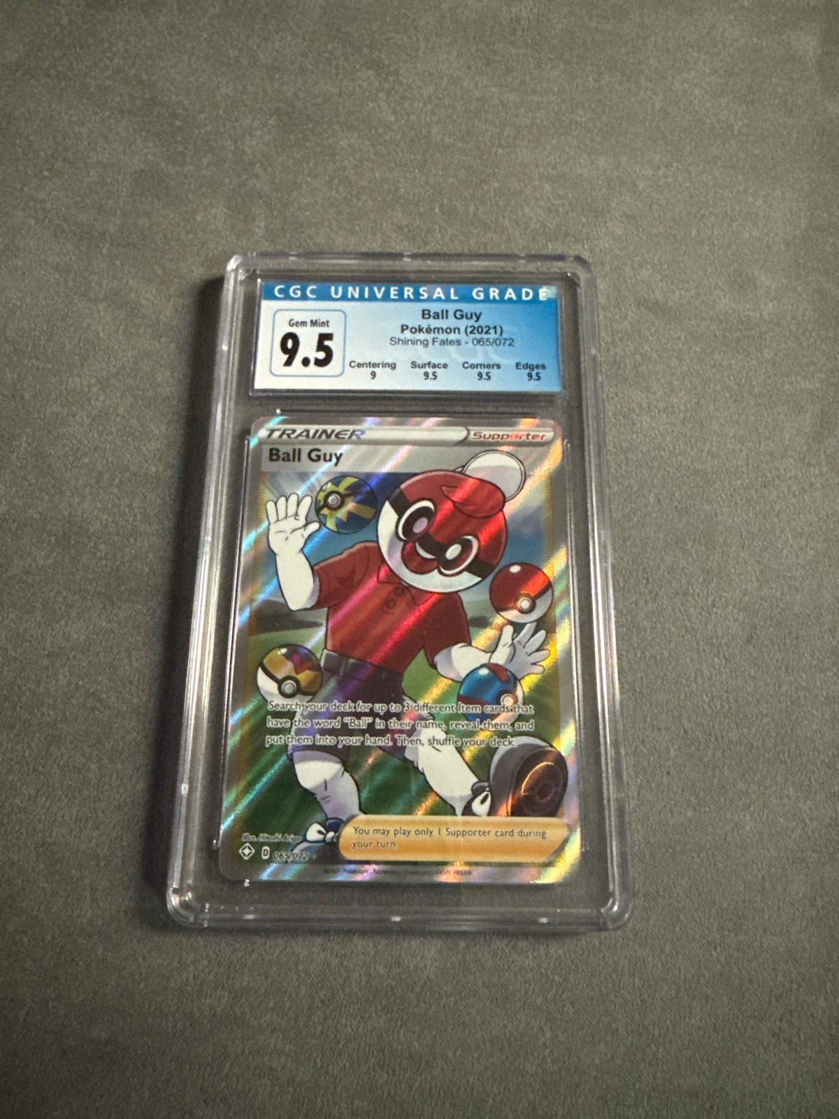 Ball Guy (2021) Pokémon CGC 9.5 Gem Mint, Ophalen of Verzenden, Zo goed als nieuw, Losse kaart, Foil