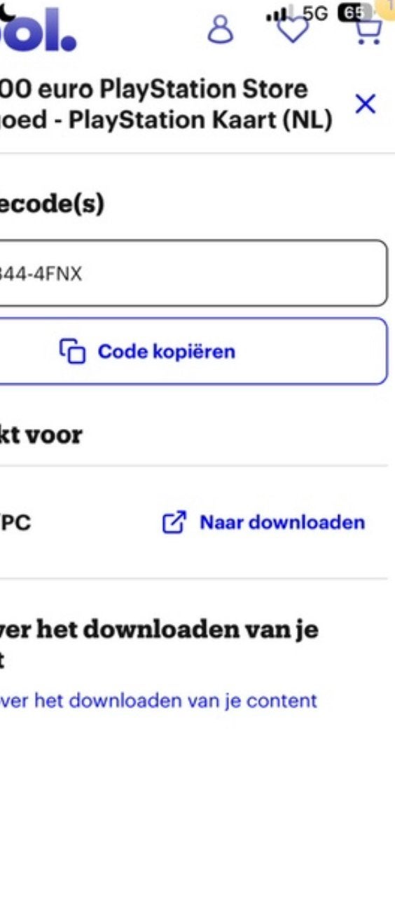 100€ playstation tegoed voor 70€/ruilen voor andere card, Tickets en Kaartjes, Eén persoon, Cadeaubon