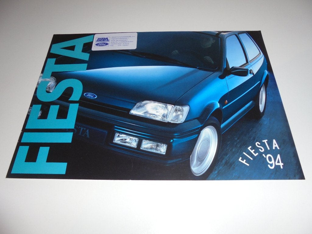 brochure Ford Fiesta modellen 1994, Ophalen of Verzenden, Nieuw, Ford