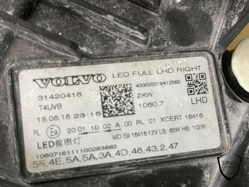 volvo xc60 koplamp rechts 31420418 lamp (X), Gebruikt, Gunnar Engellaus vag 8
405 31  Gothenburg, SE, Info@volvocars.com, Ophalen of Verzenden