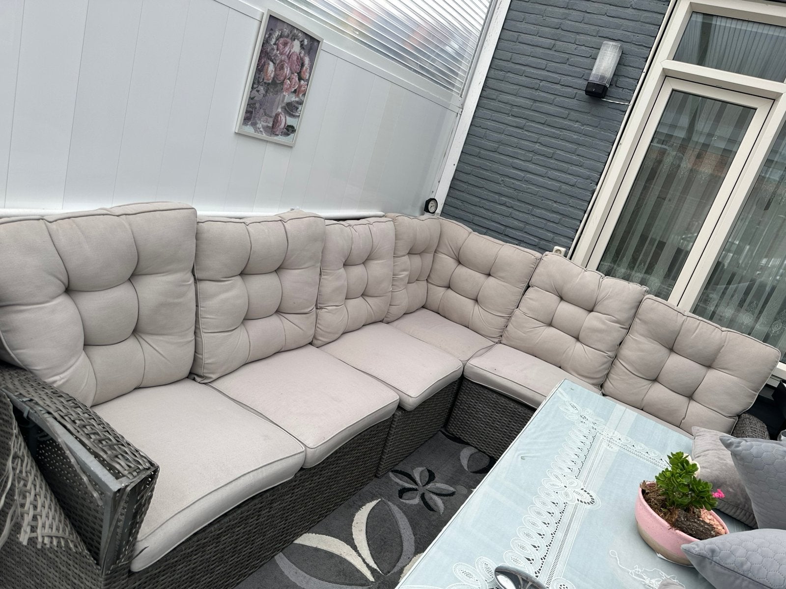 Lounge kussens 60x60x10 zitkussens rug kussens 55x55x55x10, Tuin en Terras, Ophalen, Gebruikt