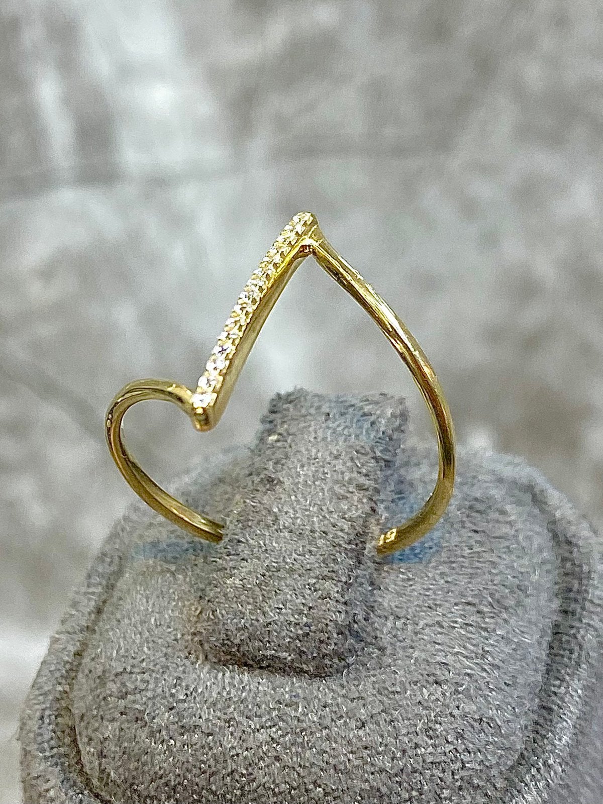 14k Gouden Ring met Zirkonia, Ophalen of Verzenden, Zo goed als nieuw, 17 tot 18, Dame
