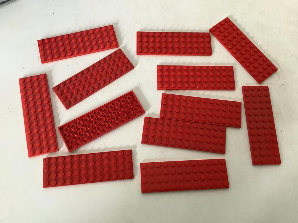 Lego plaat 4x12 rood, Ophalen of Verzenden, Gebruikt, Losse stenen, Lego