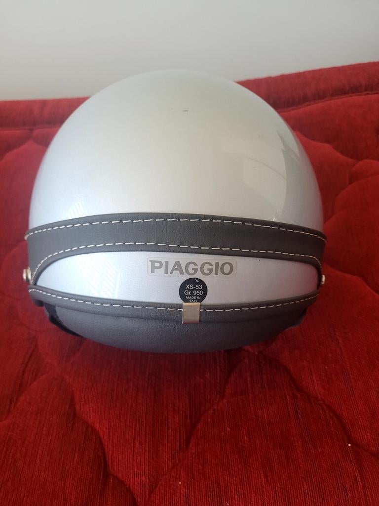 Piaggio scooter/motorhelm - Zilver, Ophalen of Verzenden, Gebruikt, Extra small of kleiner, Piaggio