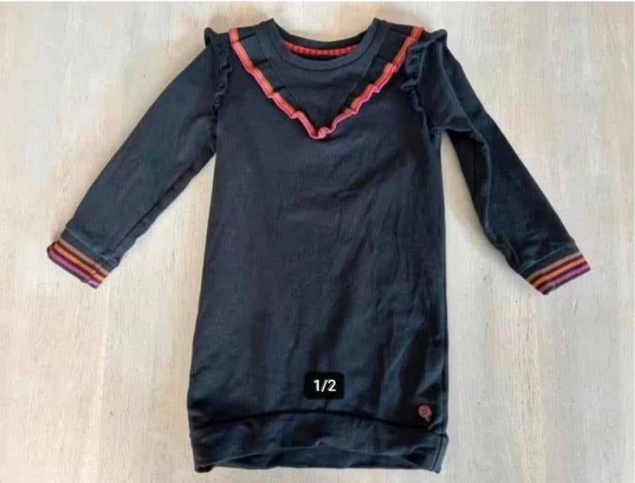 Donker Blauwe Jurk Quapi (ZGAN) maat 98, Meisje, Ophalen of Verzenden, Zo goed als nieuw, Jurk of Rok