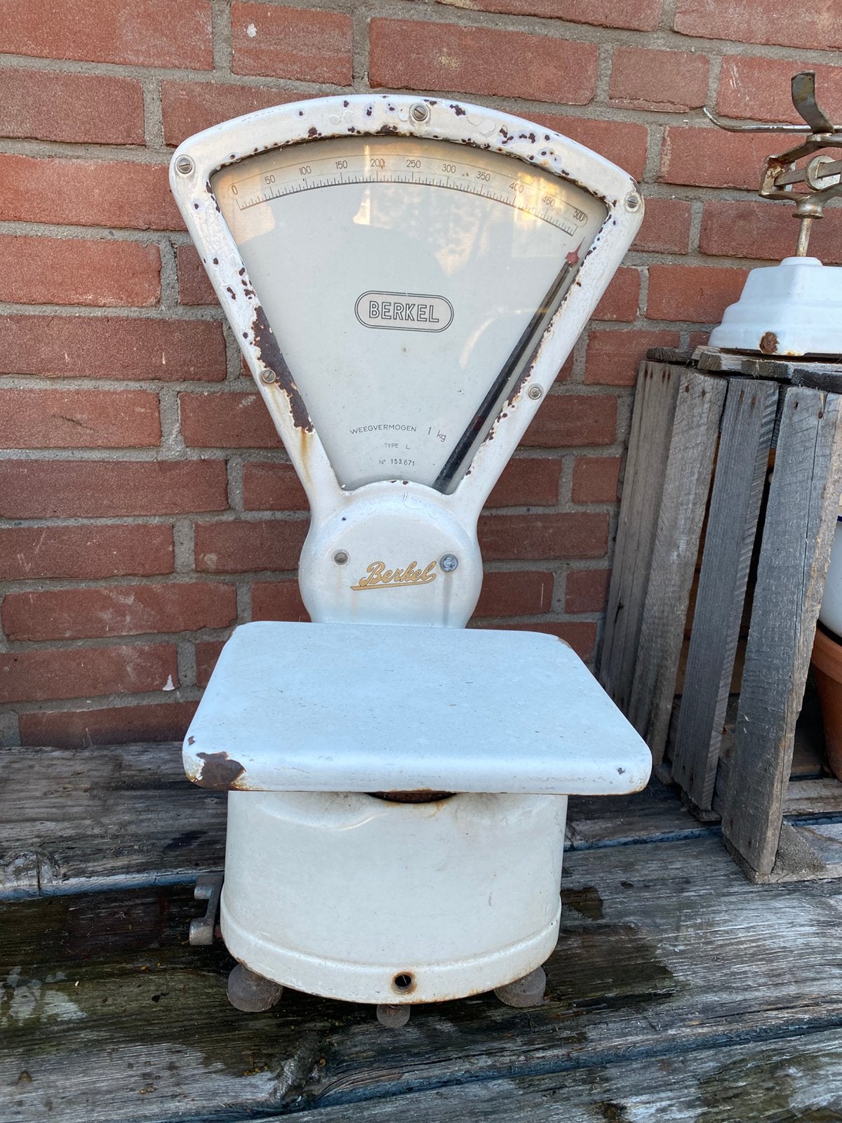 Leuke doorgeleefde Berkel weegschaal, Ophalen