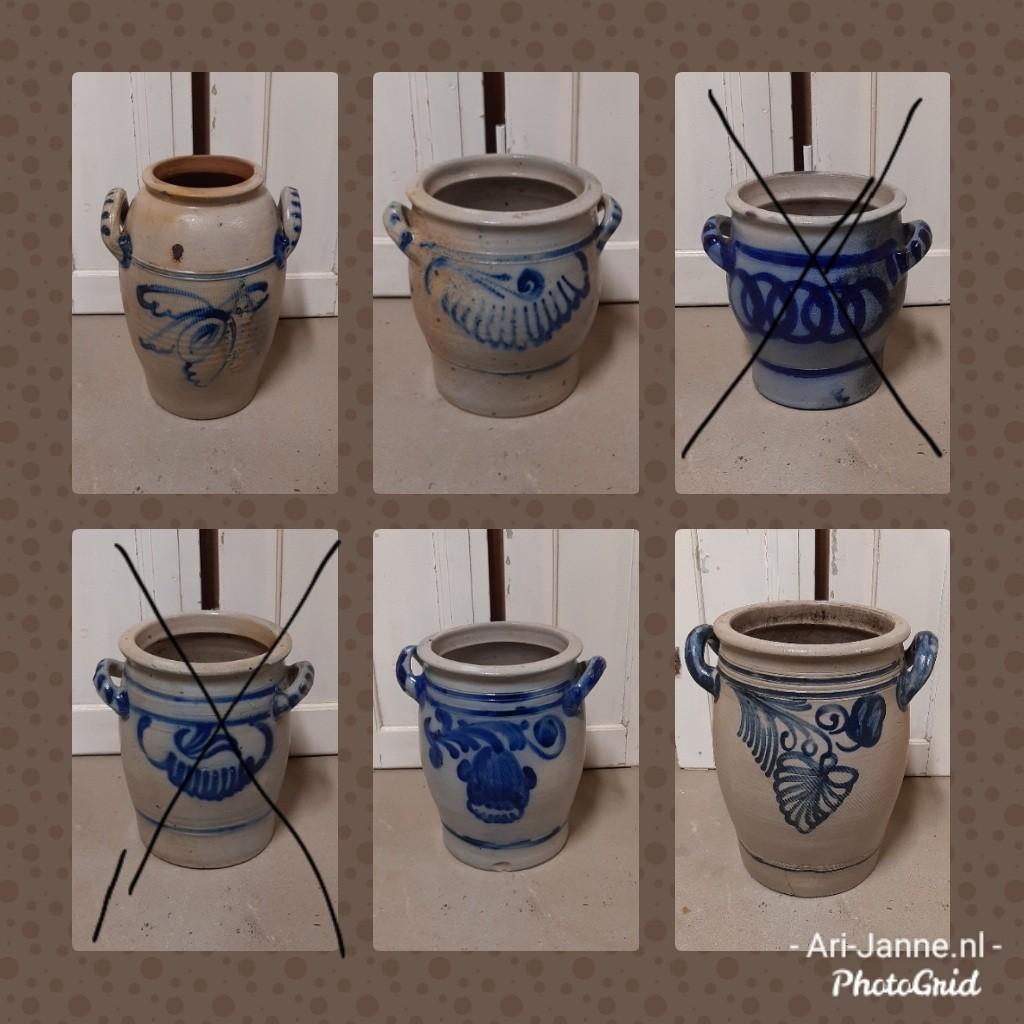 Keulse potten, kruiken, vazen, blauw, brocante decoratie, Antiek en Kunst, Antiek | Keramiek en Aardewerk, Ophalen of Verzenden