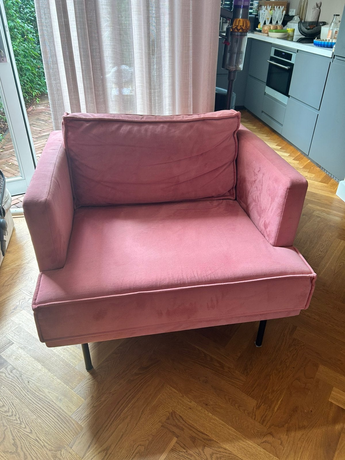 Amsterdam Velvet Loveseat Juke roze, Ophalen, Gebruikt, Tweepersoons, 75 tot 100 cm