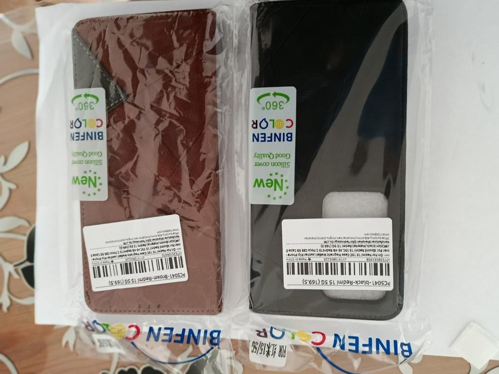 Redmi 15 hoesjes ( 169,5) zwart of bruin, Telecommunicatie, Mobiele telefoons | Samsung, 128 GB, Ophalen of Verzenden, Nieuw, Zwart
