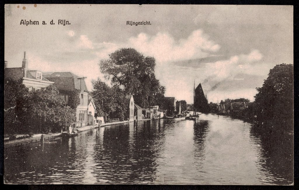 Alphen a. d. Rijn, Rijngezicht. 1922., Ophalen of Verzenden, 1920 tot 1940, Gelopen, Zuid-Holland