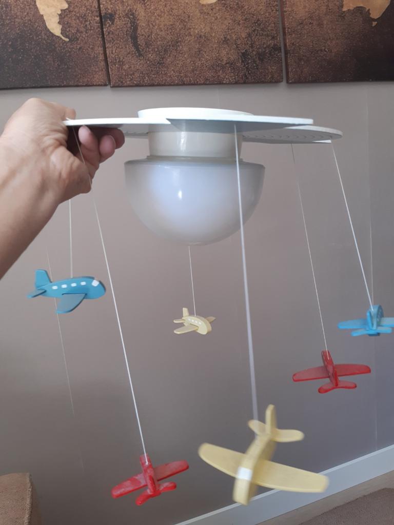 Vliegtuig plafondlamp/mobiel voor kinderkamer, Ophalen