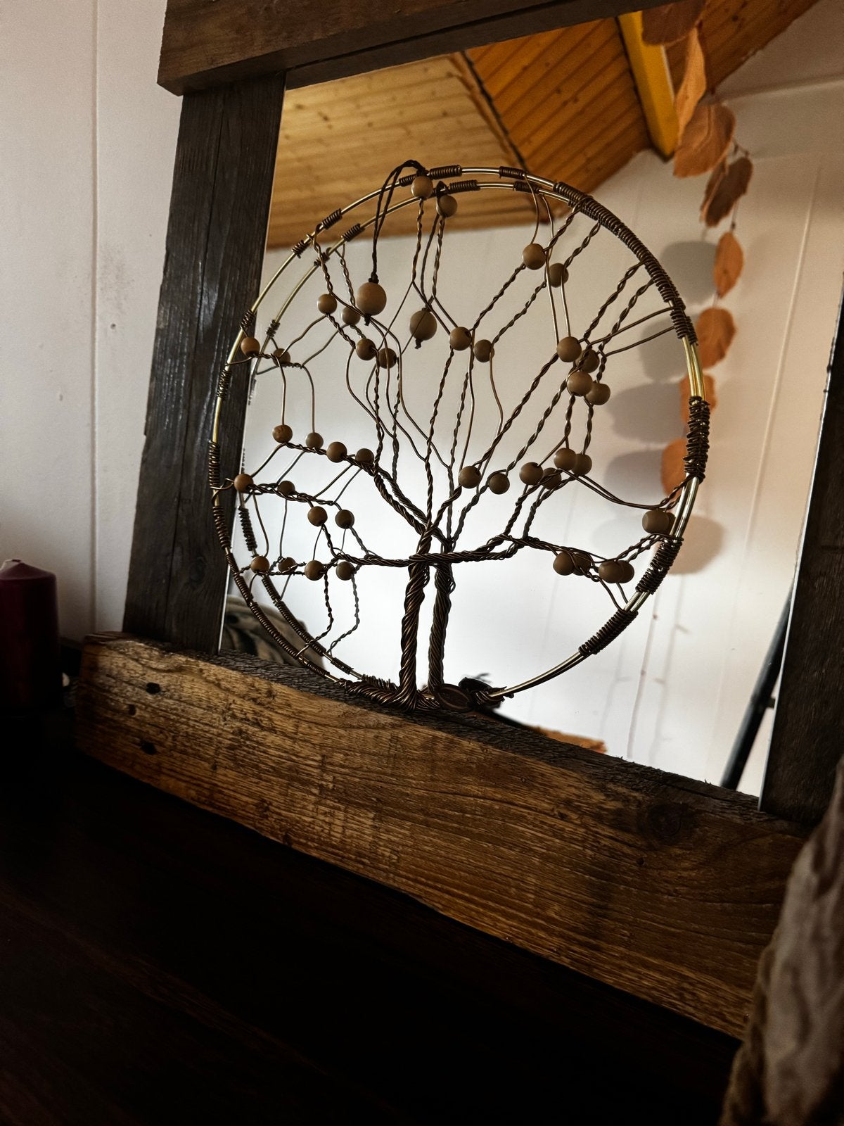 Handgemaakte levensboom wanddecoratie, Ophalen, Metaal, Bruin, Landelijk