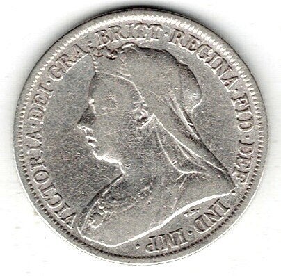 26-1761 Engeland shilling 1895, Ophalen of Verzenden, Overige landen, Losse munt, Zilver
