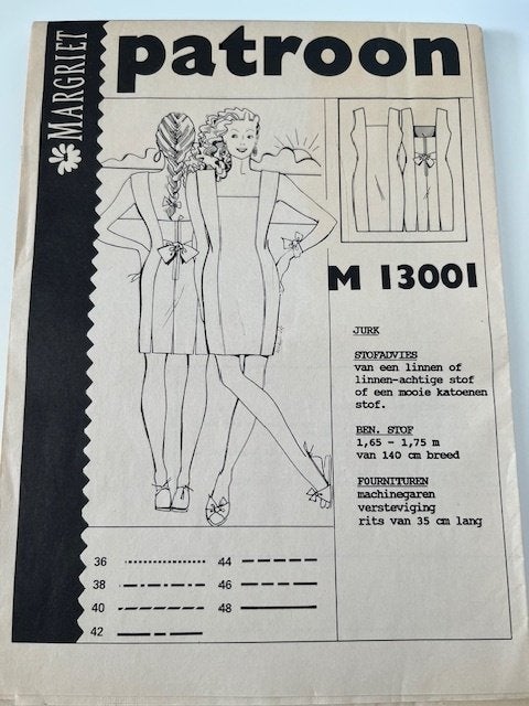 Vintage naai patroon jurk maat 36 t/m 48 - Margriet 13001, Overige merken, Overige typen, Vrouw, Nieuw