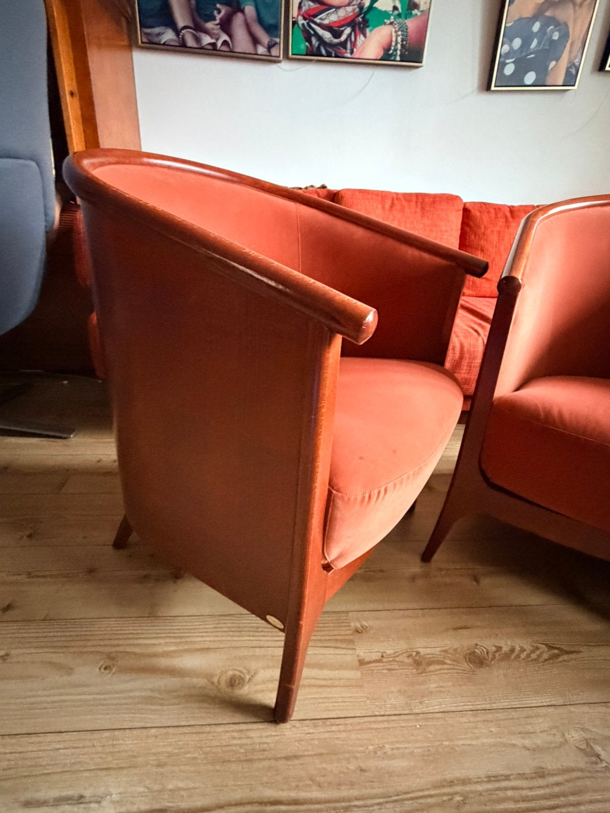 Vintage Baumann fauteuil, oranje, jaren '60, Antiek en Kunst, Ophalen of Verzenden