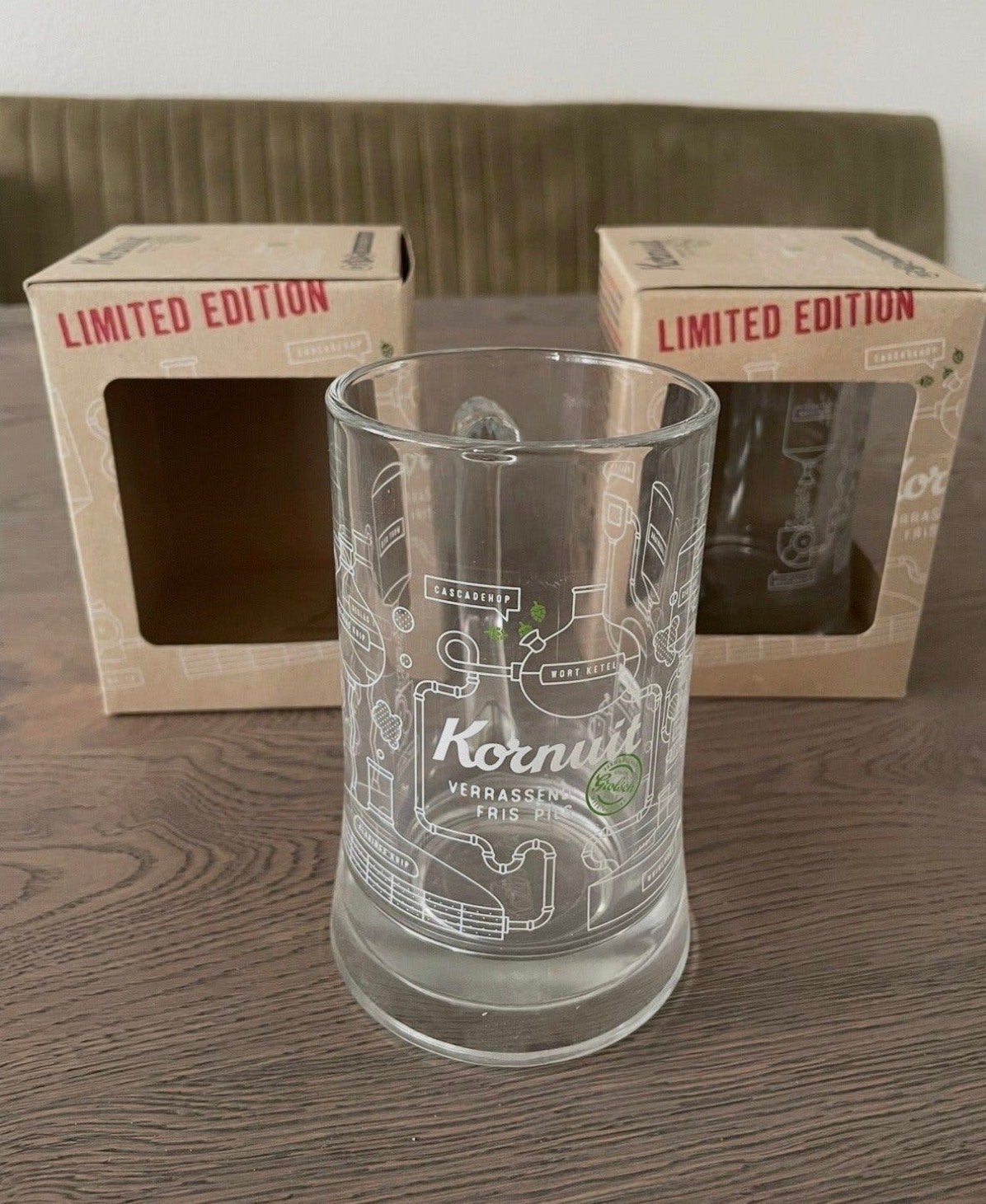 Grolsch Kornuit Limited Edition Bierglazen - Nieuw in doos, Nieuw, Ophalen of Verzenden, Overige merken, Glas