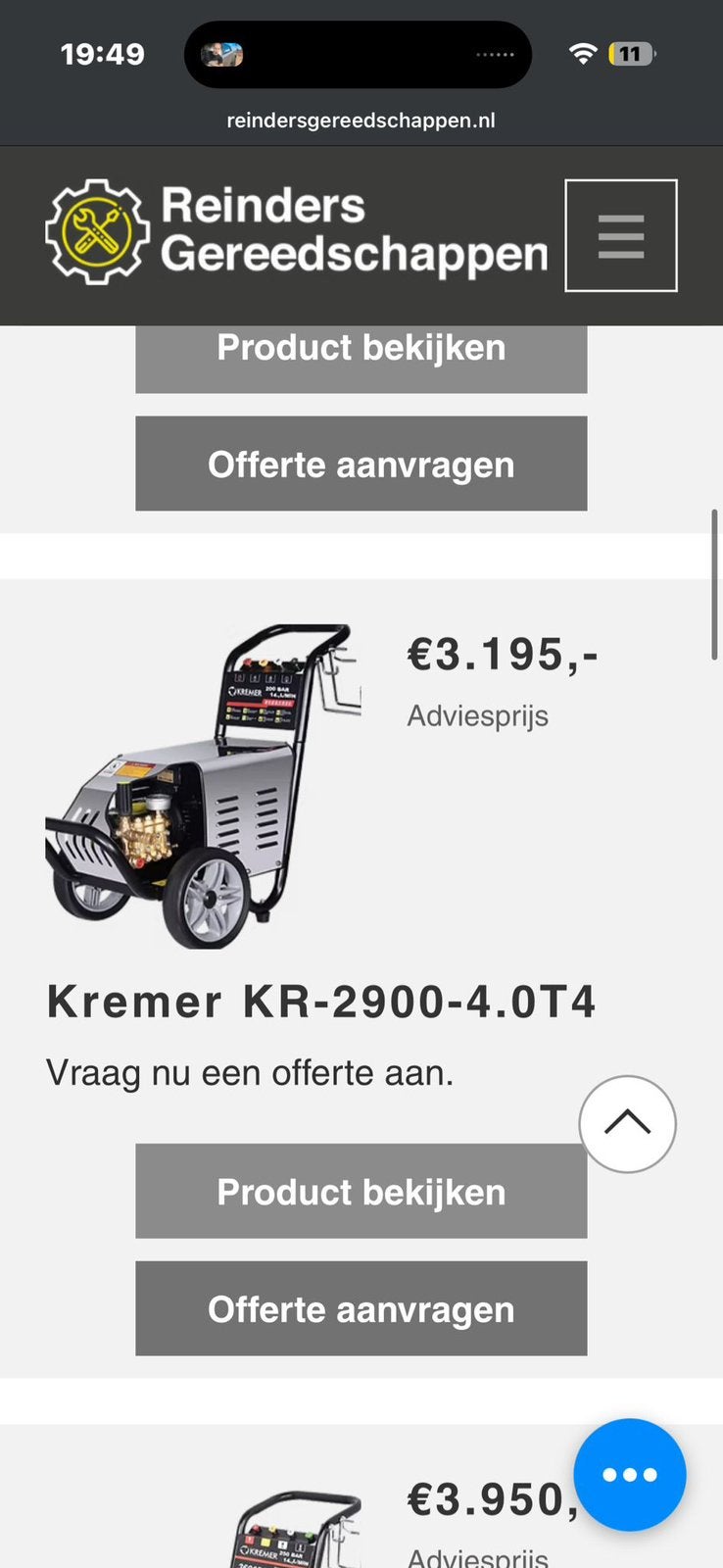Kremer Professionele Hogedrukreiniger 200 Bar/2900 PSI Nieuw, Tuin en Terras, Ophalen, Nieuw