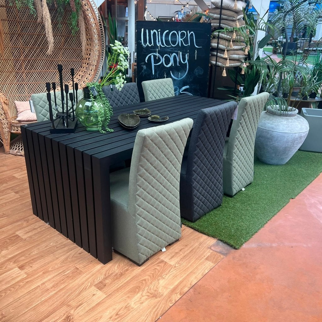 Klos Tuinset | Showroommodel, Ophalen, Gebruikt, 6 zitplaatsen, Aluminium