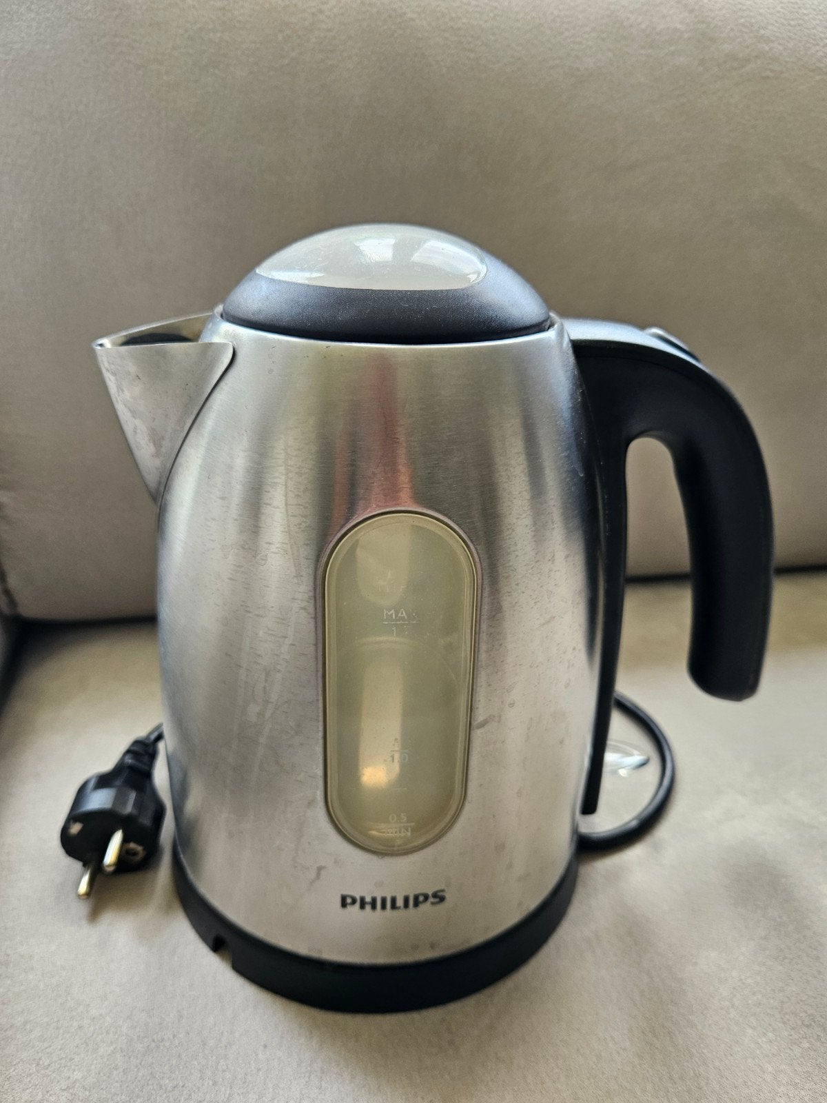 Philips RVS waterkoker 1,7L, 1 tot 2 liter, Ophalen of Verzenden, Gebruikt, Rvs