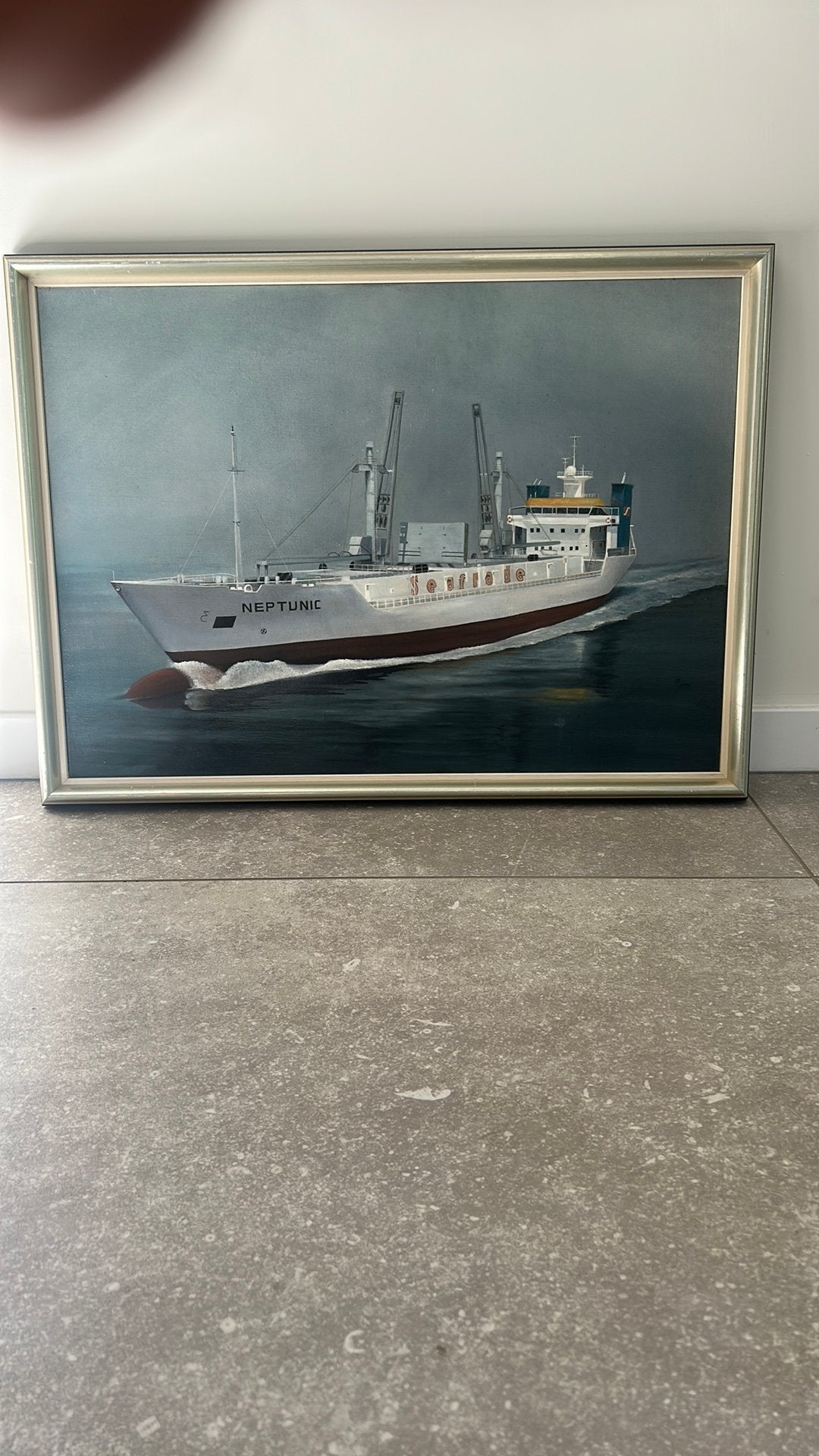 olieverf schilderij van vrachtschip, Antiek en Kunst, Ophalen of Verzenden