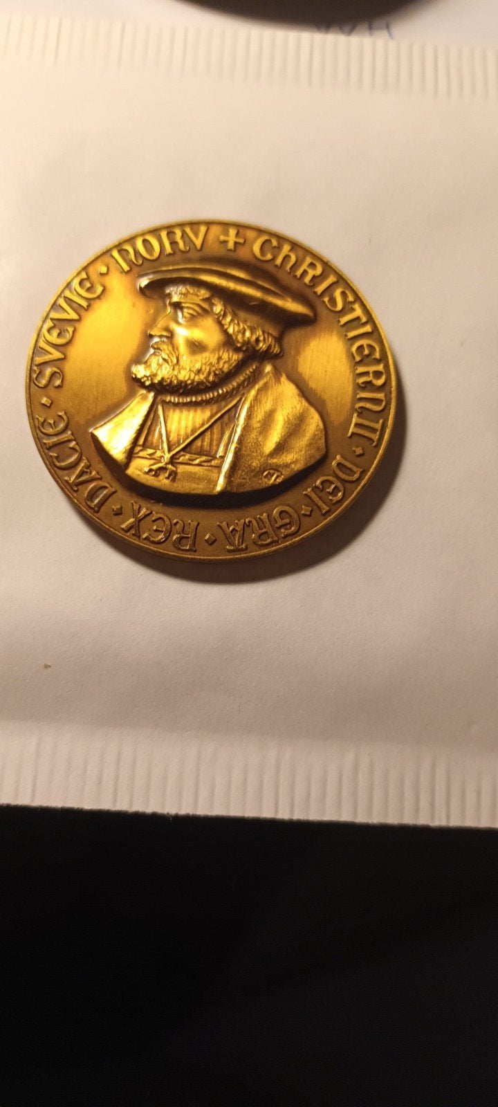 Gouden medaille Lier Kermis 1979 - Christiern II, Ophalen of Verzenden, Overige landen, Losse munt, Goud