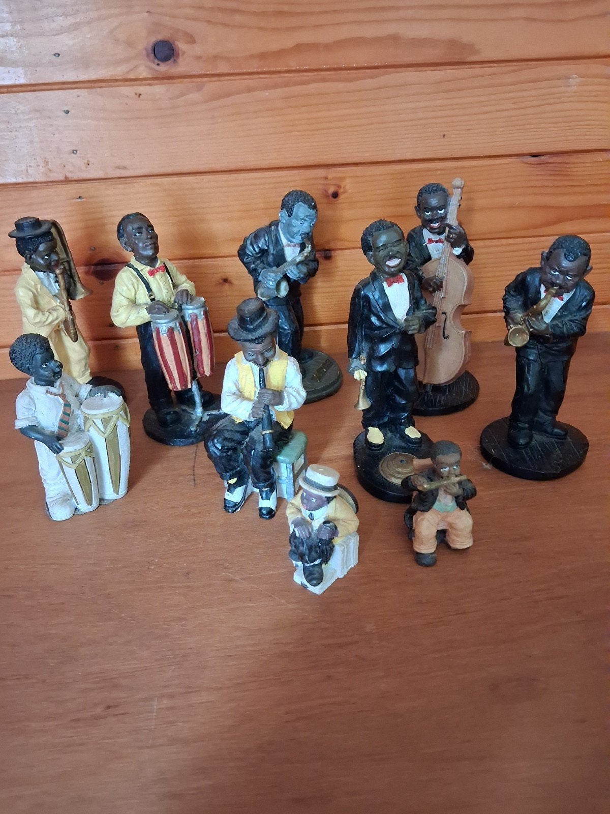 Verzameling Jazzmuzikanten Beeldjes - Vintage Decoratie, Ophalen of Verzenden, Gebruikt, Mens