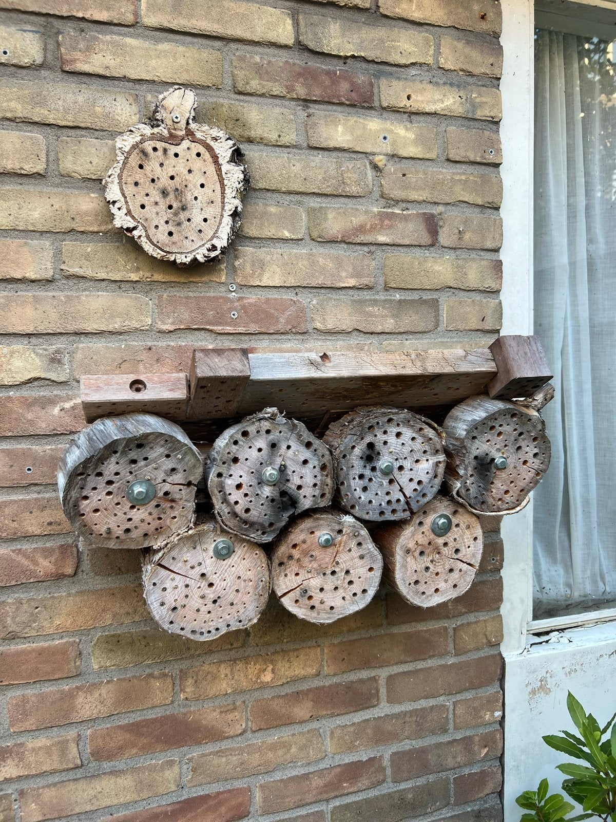 Groot bijen/insectenhotel van hout, Bijen