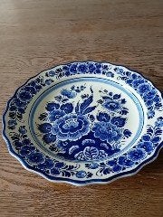 Delfts Handwerk Holland Sierbord - Blauw-wit bloemendecor, Ophalen of Verzenden