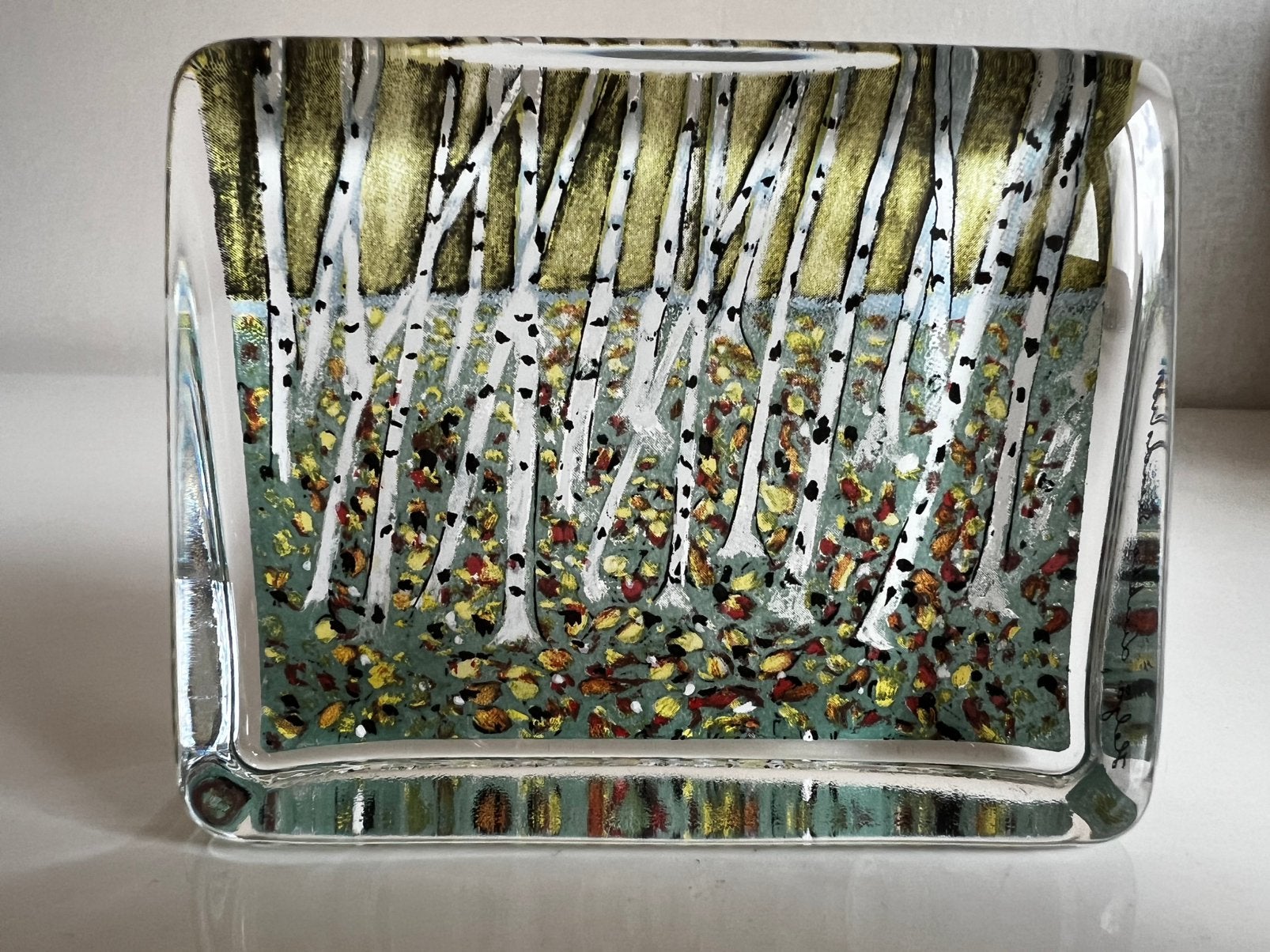 Iittala Paperweight ‘Lehtien Tanssi’ Liukko-Sundström 8x10, Antiek en Kunst, Kunst | Designobjecten, Ophalen of Verzenden, Object