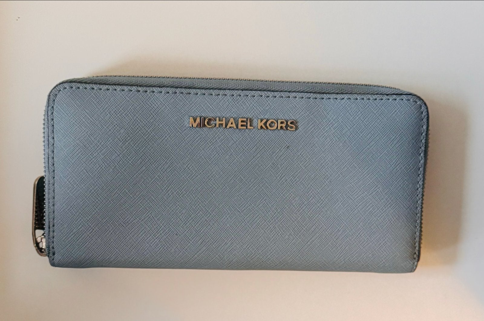 Michael Kors portemonnee - Lichtblauw, Sieraden, Tassen en Uiterlijk, Overige merken, Gebruikt, Blauw, Ophalen of Verzenden