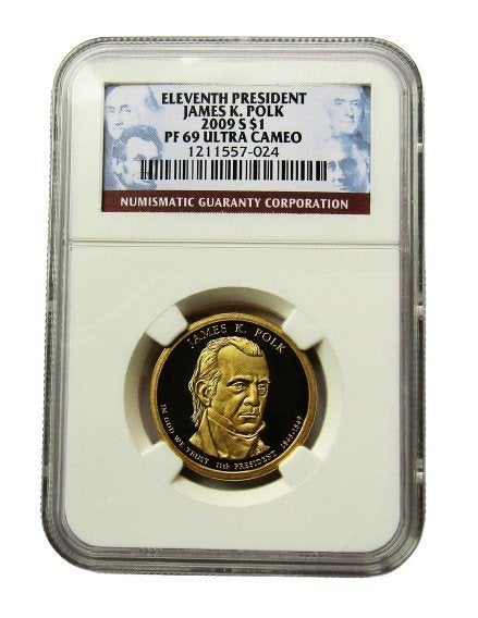 **2009 S -JAMES K. POLK  $1-PF 69 Ultra Cameo Dollar-NGC **, Verzenden, Noord-Amerika, Losse munt