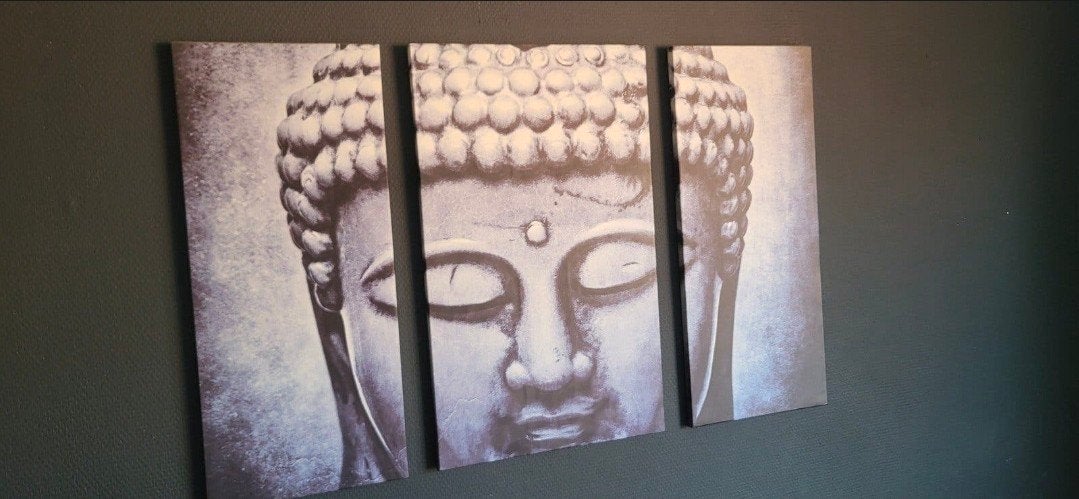 Buddha 3 luik 58x85cm, Ophalen of Verzenden