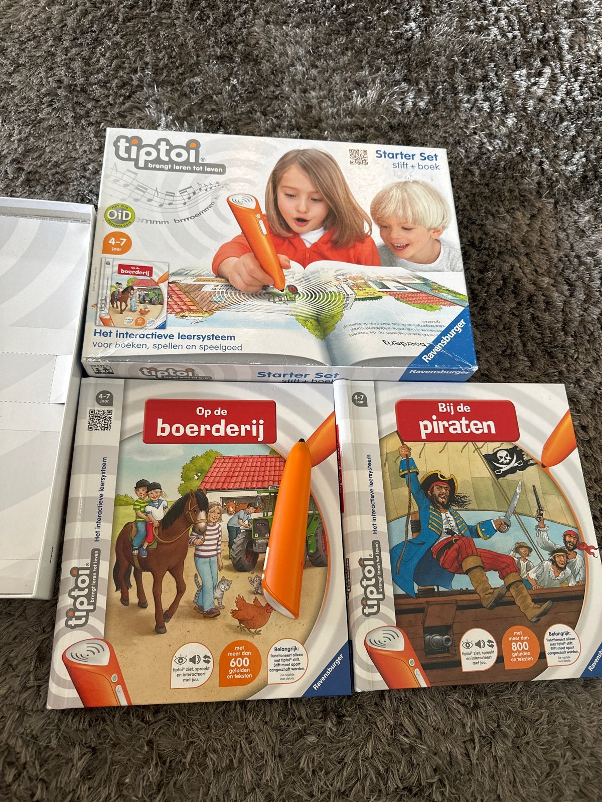 Tiptoi Starter Set met boeken: Boerderij en Piraten, Ophalen of Verzenden, Zo goed als nieuw, Taal en Lezen, Met geluid
