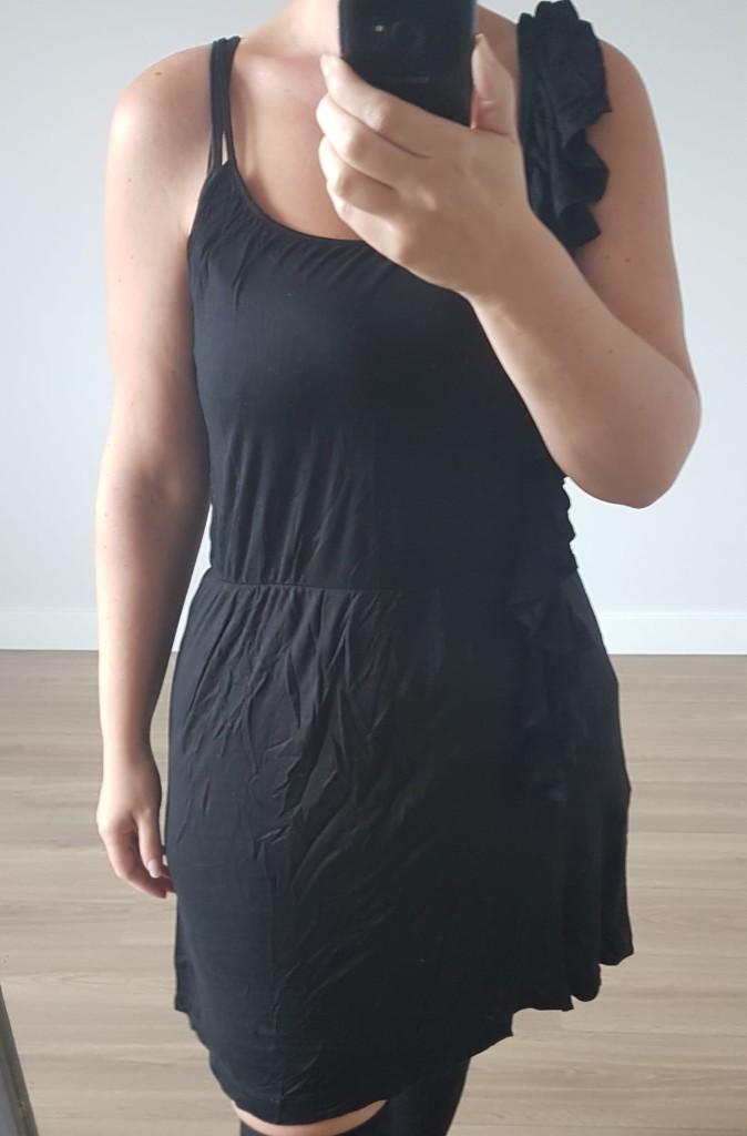 Jurk Zwart Mango L, Kleding | Dames, Mango, Verzenden, Zwart, Maat 42/44 (L)