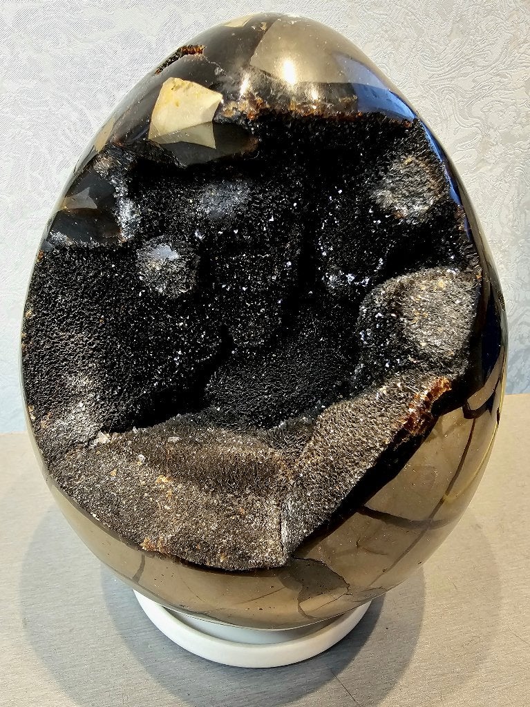 Groot septarie drakenei met kristalgeode – 3,925 kg, Ophalen, Fossiel