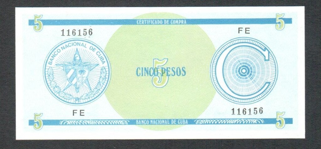 Bankbiljet - Cuba 5 Pesos C 1985., Ophalen of Verzenden, Midden-Amerika, Los biljet