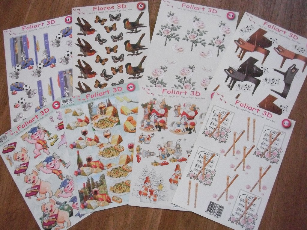8 Foliart 3D knipvellen -2, Ophalen of Verzenden, Nieuw, Overige thema's, Knipvel