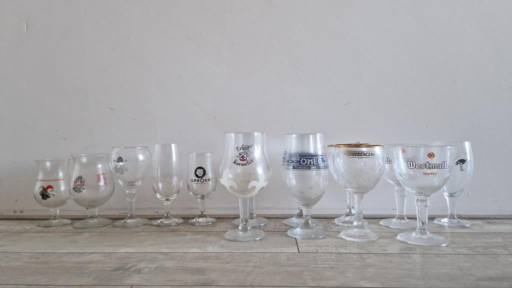 Diverse bierglazen - verzameling van 14 stuks, Ophalen, Gebruikt, Bierglas