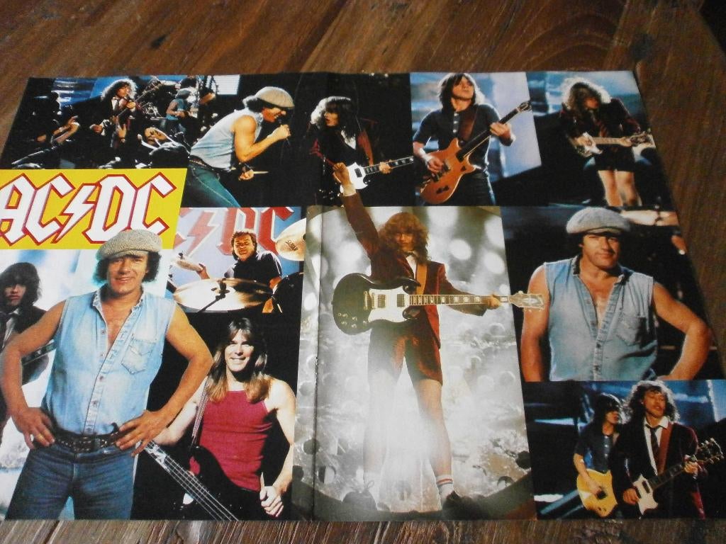 leuke a3 poster jr 80 AC/DC  ( vakjes), Verzamelen, Posters, Verzenden, Zo goed als nieuw, A1 t/m A3, Muziek