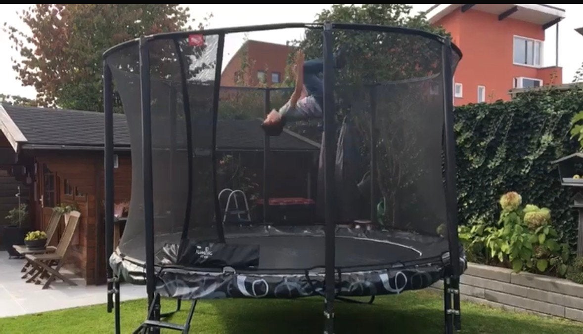 Trampoline Jumping Styles Ø350cm met net & trapje, Ophalen, Gebruikt