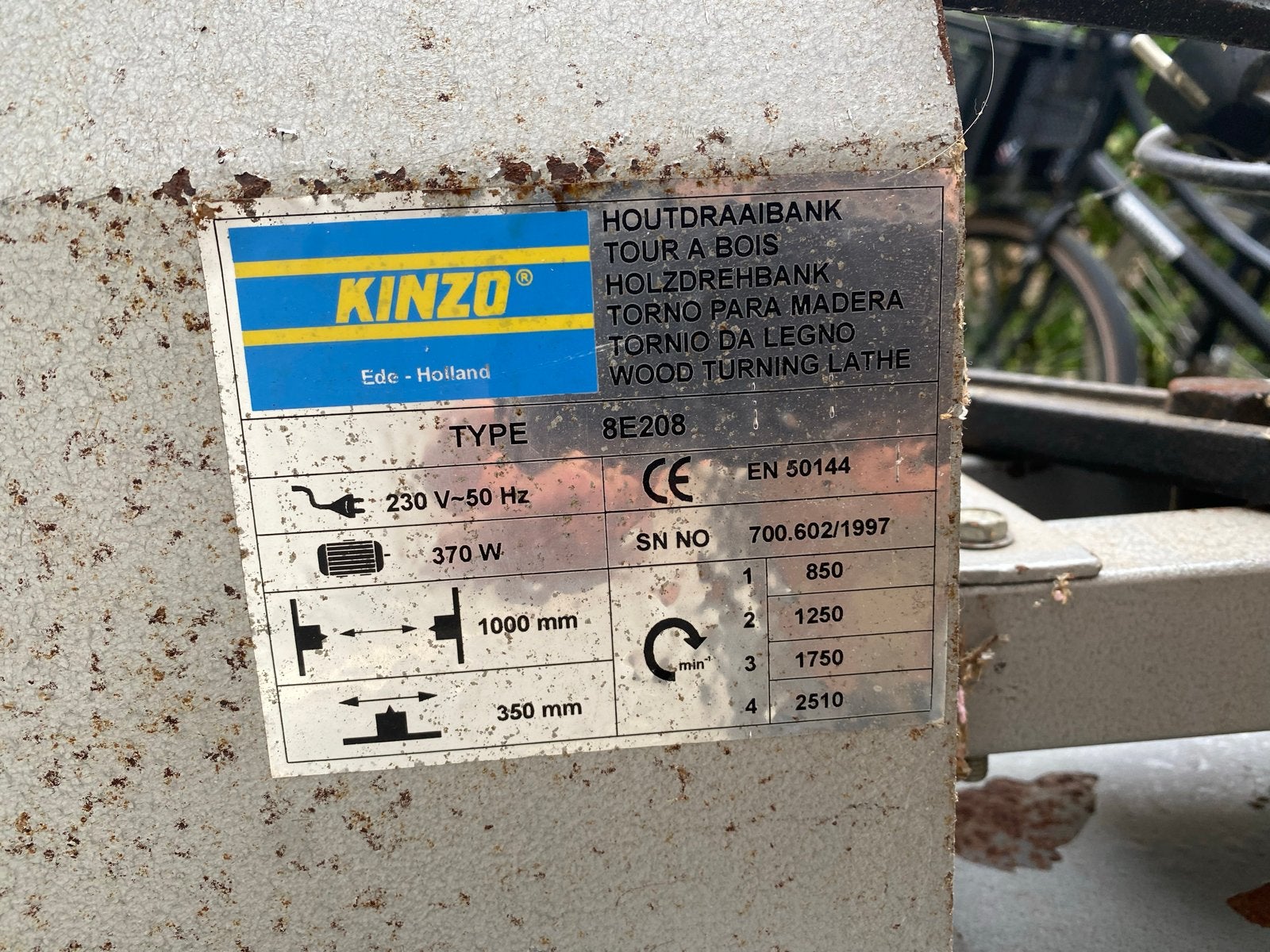 Kinzo Houtdraaibank 370W - Type 8E208, Ophalen, Gebruikt, Houtdraaibank, 1000 mm of meer