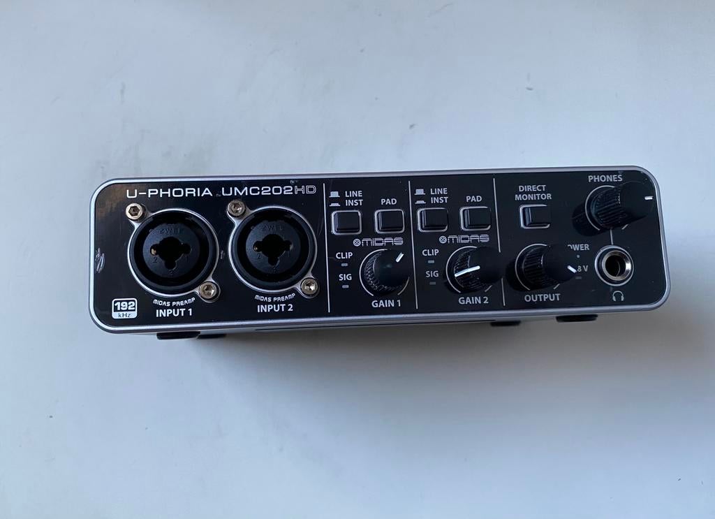 Behringer U-Phoria UMC202HD audio interface, Ophalen of Verzenden, Zo goed als nieuw, Audio