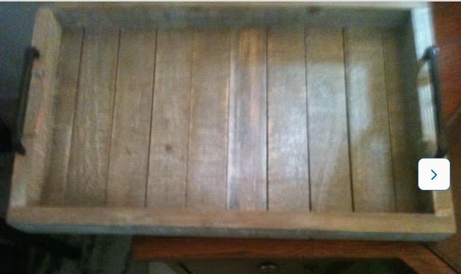 Houten dienblad white wash H 5 L 49 Br 30 cm, Ophalen of Verzenden, Zo goed als nieuw, Dienblad, Rechthoekig