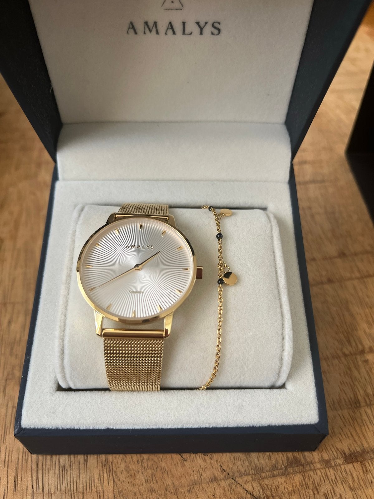 Amalys Horloge en Armband Set - Goudkleurig - Nieuw, Overige merken, Staal, Polshorloge, Nieuw