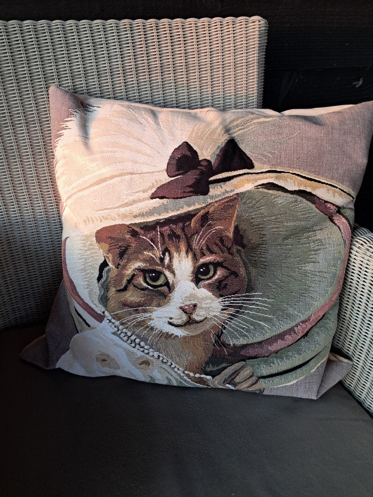 kat met groene ogen - gobelin uit Gent, Meerkleurig, Vierkant, Nieuw, Ophalen of Verzenden