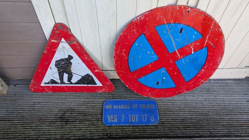 Werfborden E3 / A31 / onderbord met voet en paal, Ophalen, Gebruikt