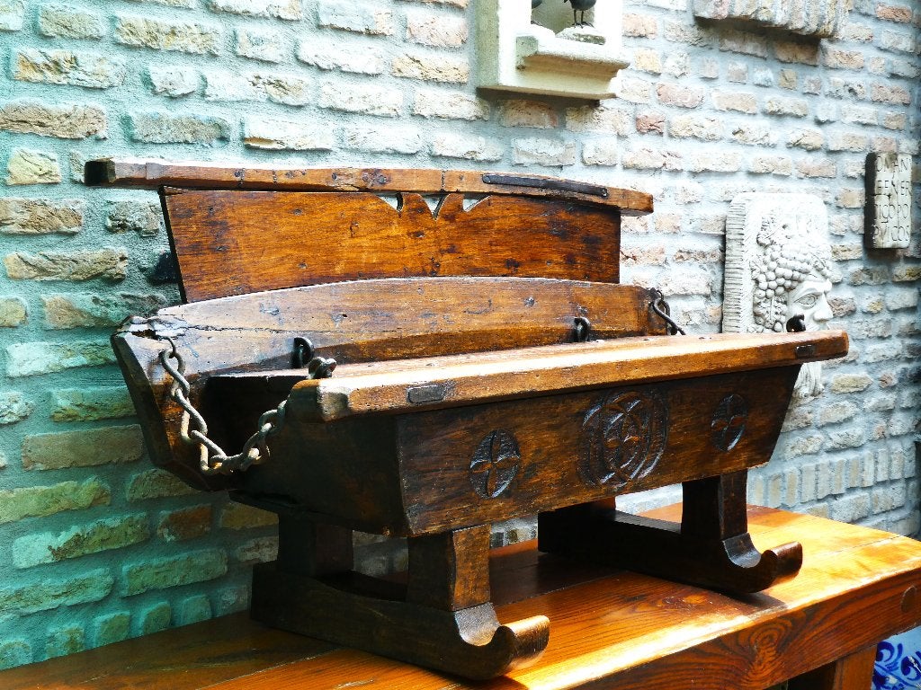 Antiek uniek koetsbankje klepbankje bank kist koets ca. 1730, Antiek en Kunst, Ophalen