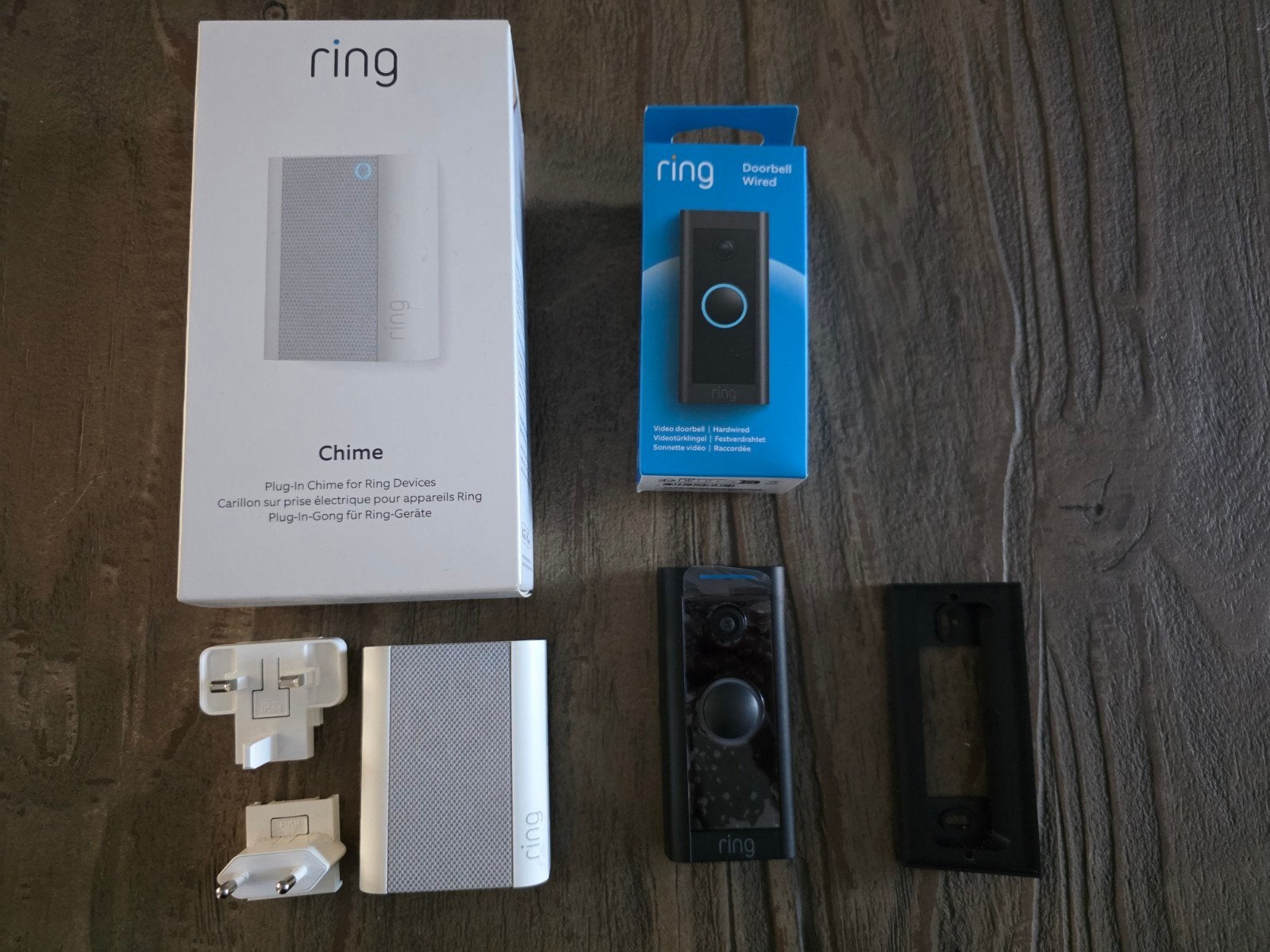 Ring video doorbell / deurbel wired+ ring chime + hoekbeugel, Ophalen of Verzenden