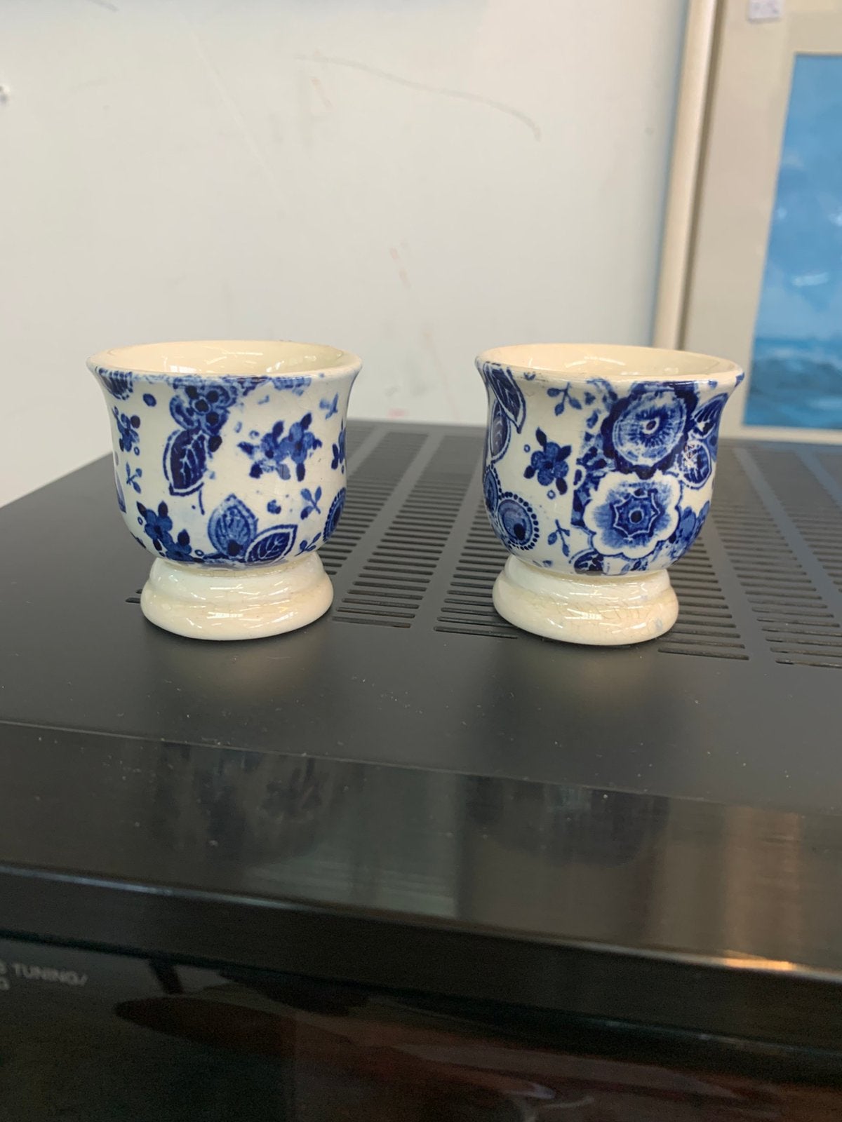 vintage 2 eierdopjes Beatrix servies van Société Céramique, Verzenden
