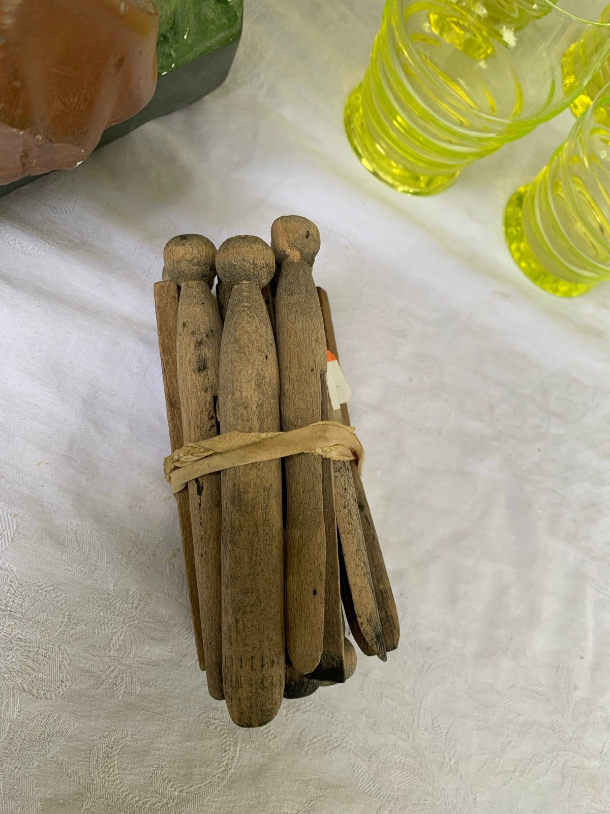 Antieke Houten Wasknijpers - volendam vintage huishoudelijk, Ophalen of Verzenden